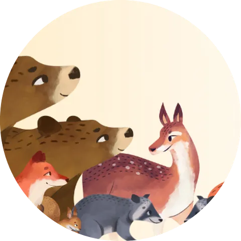 Illustration mit Tieren von der Arche Noah